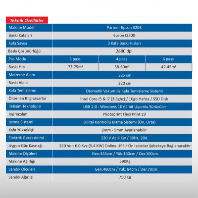 Partner Epson l3200 3203 (3 Kafalı Model)